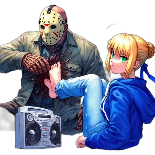mask, jacket, robot, creature transparent PNG cut-out