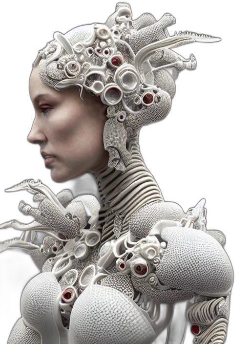 robot, jewelry, cyberpunk, concept art transparent PNG cut-out