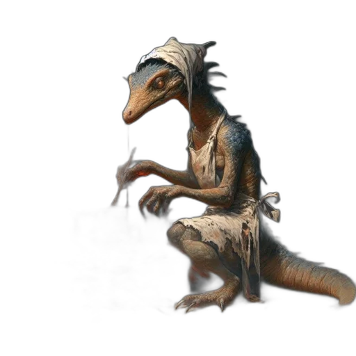 dragon, creature, animal, staff transparent PNG cut-out