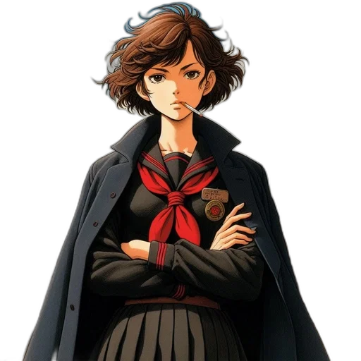 jacket, dress, staff, face transparent PNG cut-out