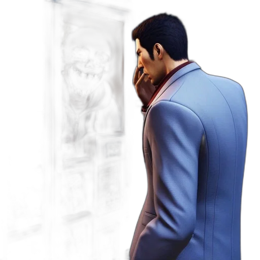 jacket, face, concept art, photorealistic transparent PNG cut-out