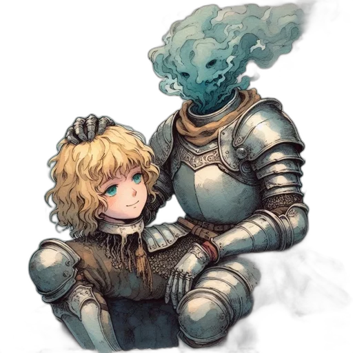 robot, mask, creature, sword transparent PNG cut-out