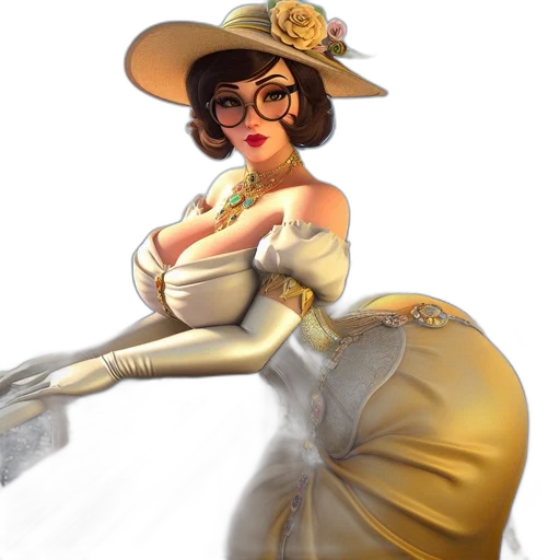 dress, staff, hat, concept art transparent PNG cut-out