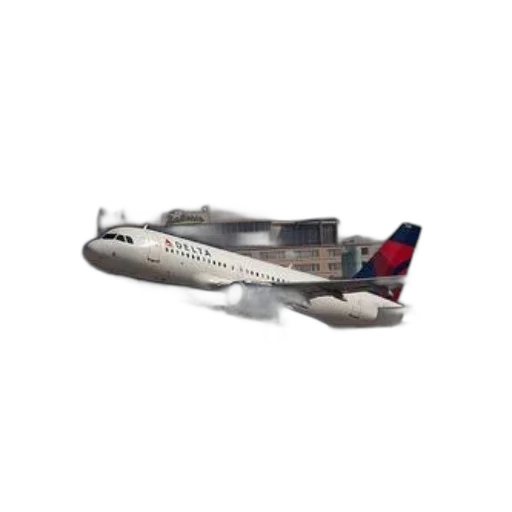 3d render, delta, airplane, takes transparent PNG cut-out