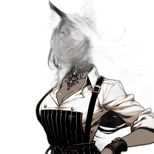 dragon, staff, mask, dress transparent PNG cut-out