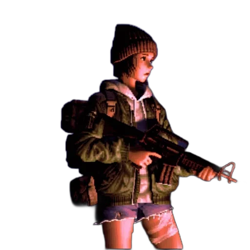 jacket, weapon, staff, hat transparent PNG cut-out