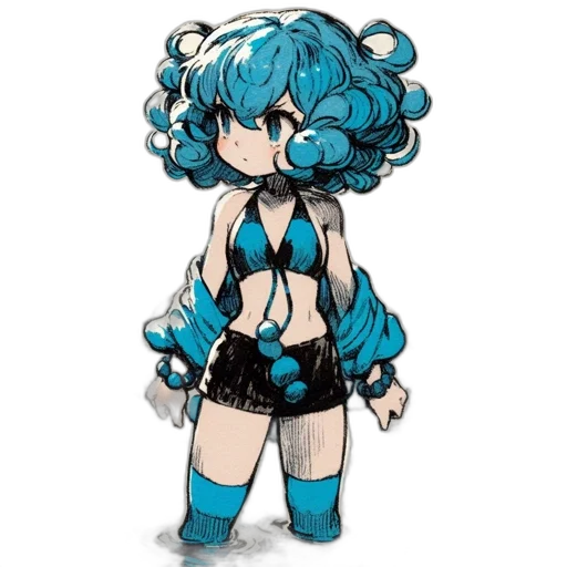 dress, creature, anime, pixel art transparent PNG cut-out