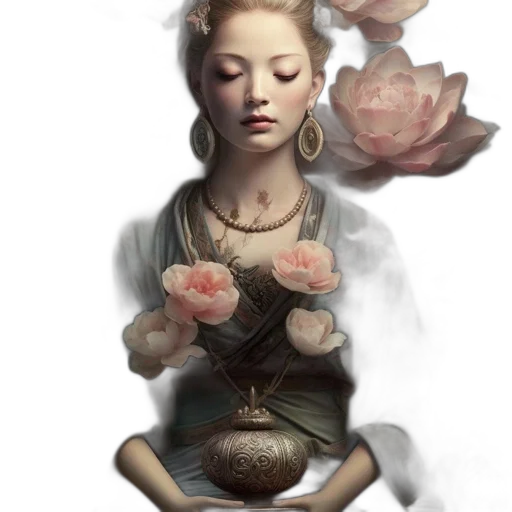 crown, flower, jewelry, fantasy art transparent PNG cut-out