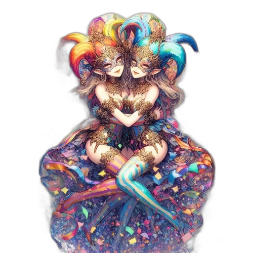 staff, crown, mask, dress transparent PNG cut-out