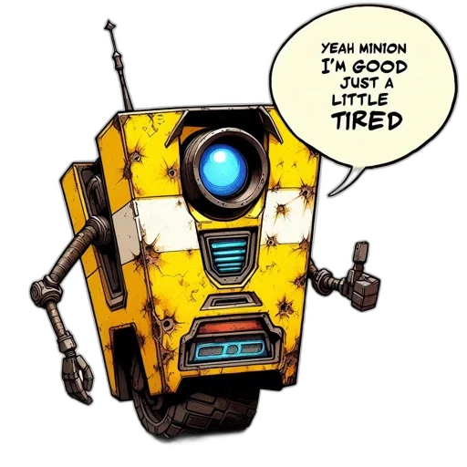 robot, staff, comic book art, concept art transparent PNG cut-out