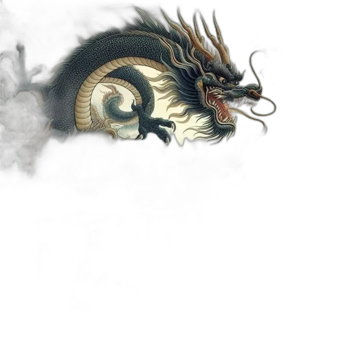 dragon, creature, staff, mask transparent PNG cut-out