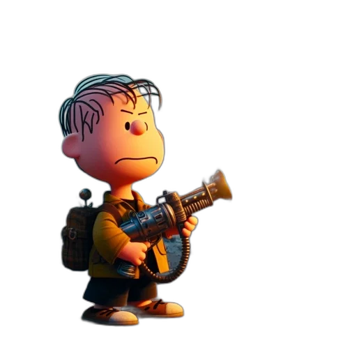 weapon, staff, jacket, robot transparent PNG cut-out