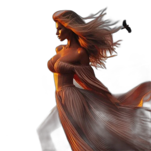 dress, hair, concept art, fantasy art transparent PNG cut-out
