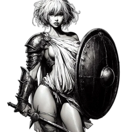 sword, weapon, dress, fantasy art transparent PNG cut-out