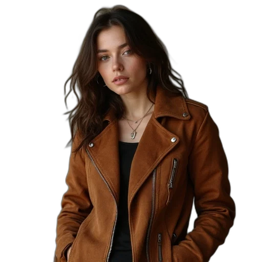 jacket, jewelry, photorealistic, earth tones transparent PNG cut-out