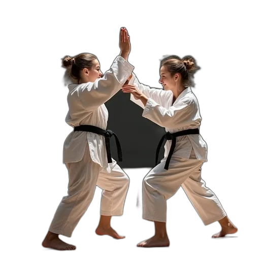 jacket, staff, female, karate transparent PNG cut-out