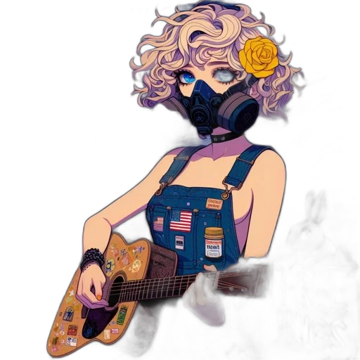 mask, cartoon, concept art, vaporwave transparent PNG cut-out