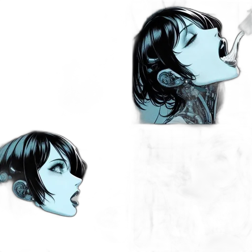 face, mask, concept art, photorealistic transparent PNG cut-out