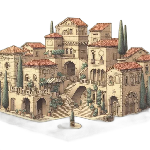 building, 3d render, concept art, fantasy art transparent PNG cut-out