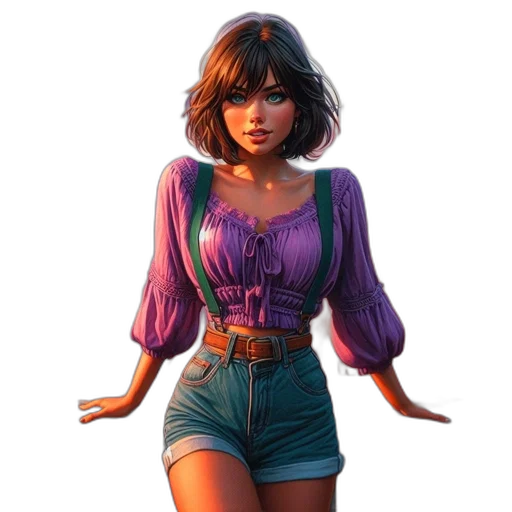 dress, face, jacket, concept art transparent PNG cut-out