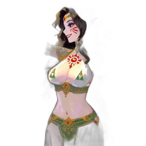 dress, jewelry, crown, staff transparent PNG cut-out