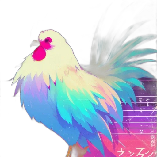 animal, vaporwave, pixel art, cyberpunk transparent PNG cut-out