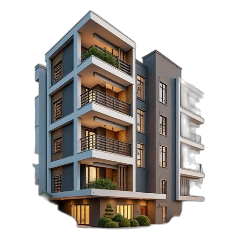 building, 3d render, photorealistic, concept art transparent PNG cut-out