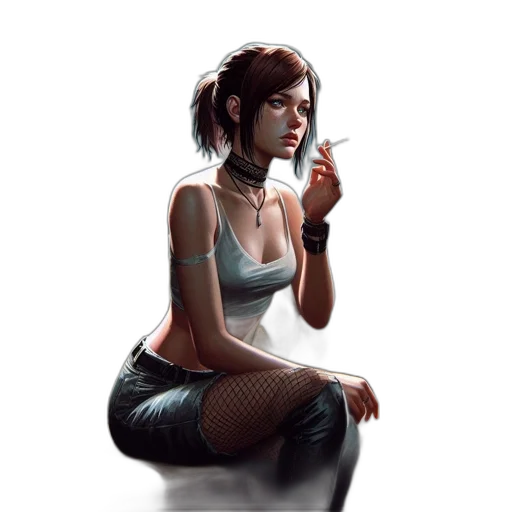 concept art, cyberpunk, pixel art, comic book art transparent PNG cut-out