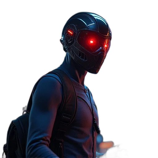 robot, mask, jacket, face transparent PNG cut-out