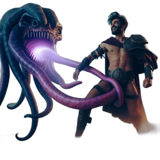 creature, concept art, fantasy art, 3d render transparent PNG cut-out