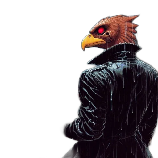 jacket, comic book art, concept art, dystopian transparent PNG cut-out