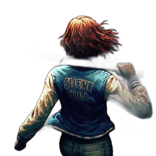 jacket, hair, weapon, robot transparent PNG cut-out