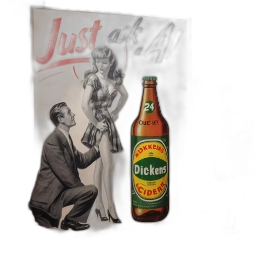 bottle, jacket, photorealistic, old-style transparent PNG cut-out