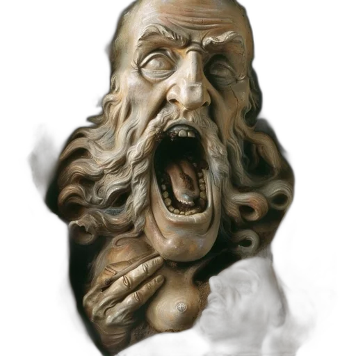 face, mask, creature, photorealistic transparent PNG cut-out