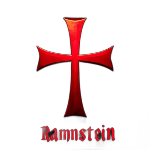 stylized, red, cross, black transparent PNG cut-out