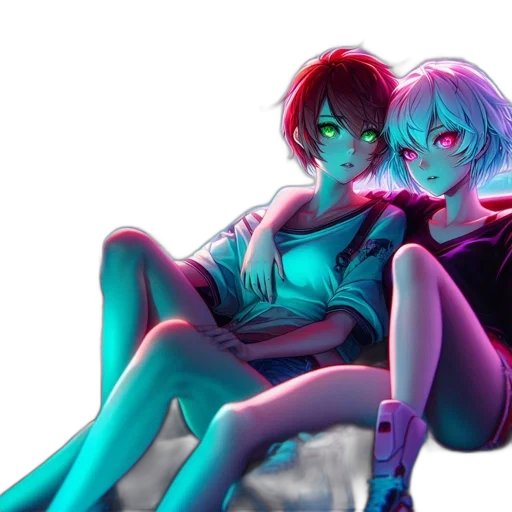 vaporwave, anime, cyberpunk, concept art transparent PNG cut-out
