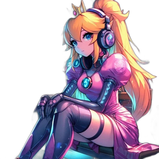 dress, crown, staff, robot transparent PNG cut-out