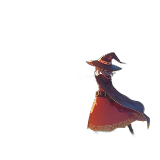 dress, dragon, hat, staff transparent PNG cut-out