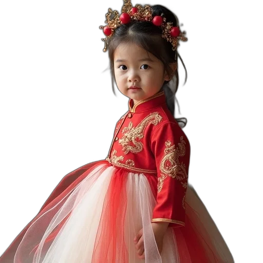 dress, crown, photorealistic, red transparent PNG cut-out