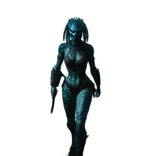 creature, staff, concept art, 3d render transparent PNG cut-out