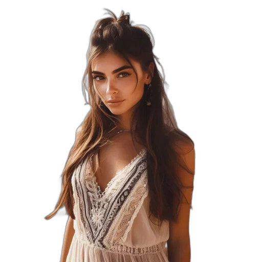 dress, hair, face, crown transparent PNG cut-out