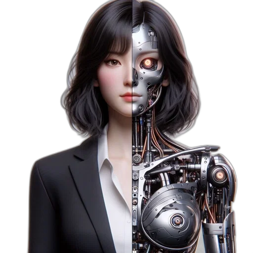 robot, cyberpunk, concept art, 3d render transparent PNG cut-out
