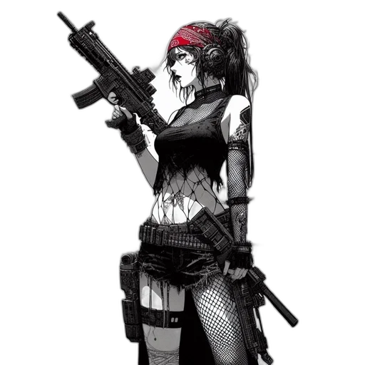 weapon, cyberpunk, concept art, comic book art transparent PNG cut-out