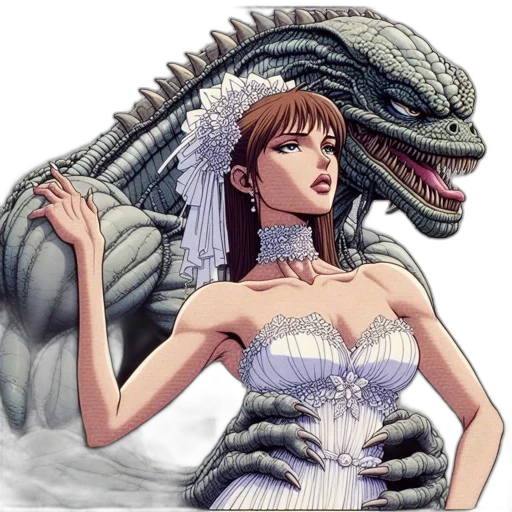 dress, dragon, creature, fantasy art transparent PNG cut-out