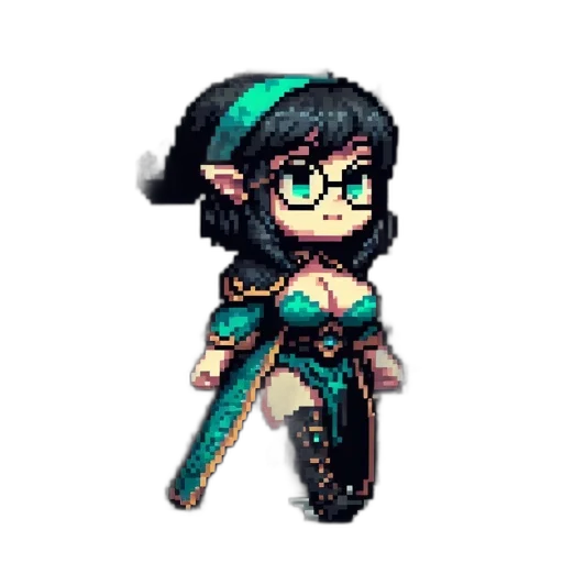 staff, pixel art, fantasy art, cyberpunk transparent PNG cut-out