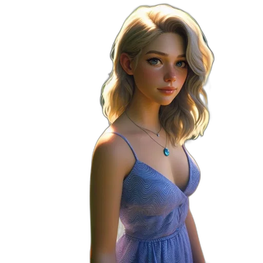 dress, face, jewelry, concept art transparent PNG cut-out