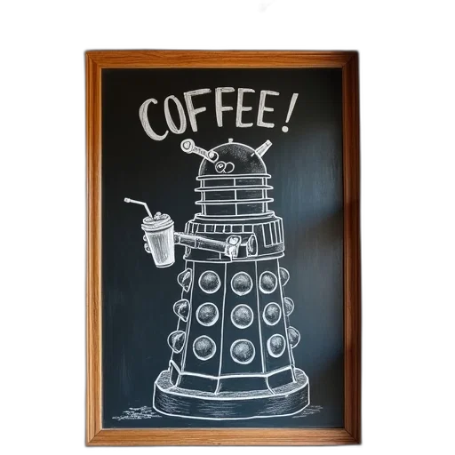 robot, chalkboard, sign, drawing transparent PNG cut-out