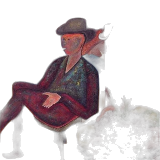 hat, jacket, staff, face transparent PNG cut-out