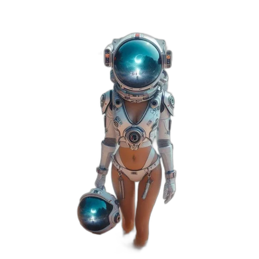 robot, jewelry, staff, creature transparent PNG cut-out