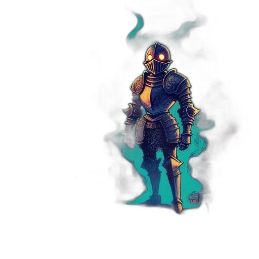 robot, mask, sword, jacket transparent PNG cut-out